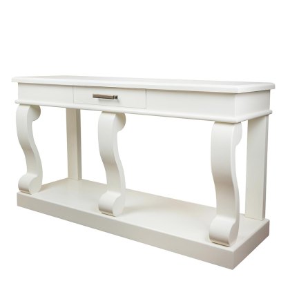 Lucy Scroll 1 Drawer Console Table Ivory Lucy Scroll 1 Drawer Console Table Ivory