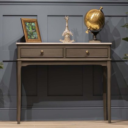 Monroe 2 Drawer Console Table Grey & Marble