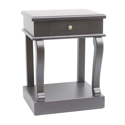 Lucy Scroll 1 Drawer Side/Lamp Table Black Lucy Scroll 1 Drawer Side/Lamp Table Black