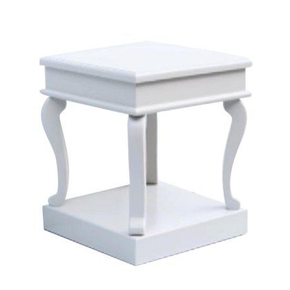 Lucy Scroll Side/Lamp Table Ivory Lucy Scroll Side/Lamp Table Ivory