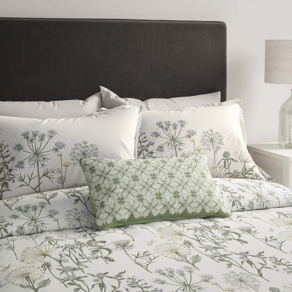 Wild Angelica Duvet Cover Set Silver & Spring Leaf (Multiple Sizes)