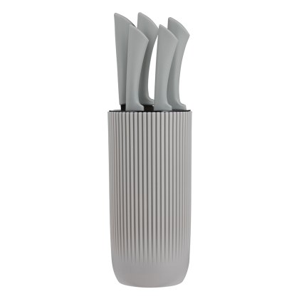 Everyday Ripple 5 Piece Knife Block Set Grey Everyday Ripple 5 Piece Knife Block Set Grey