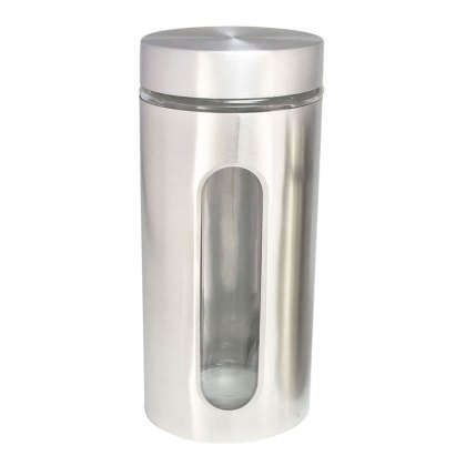 Storage Jar With Window Stainless Steel 22.5cm Storage Jar With Window Stainless Steel 22.5cm