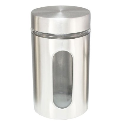Storage Jar With Window Stainless Steel 17cm Storage Jar With Window Stainless Steel 17cm