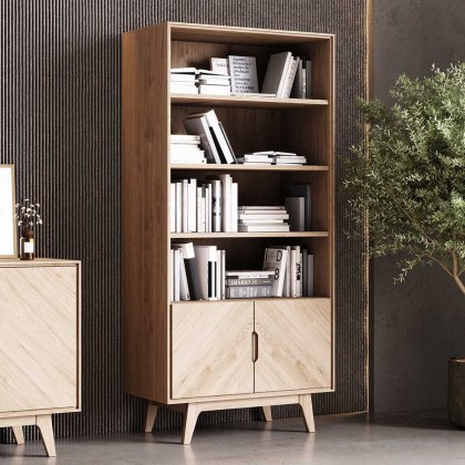 Bua 2 Doors & 3 Shelves Bookcase Bordo