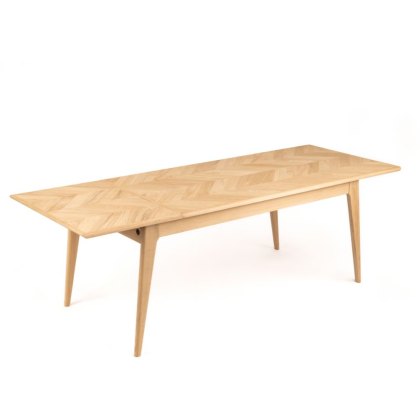 Freya 6-10 Person Rectangular Extending Dining Table Herringbone Top Natural Freya 6-10 Person Rectangular Extending Dining Table Herringbone Top Natural