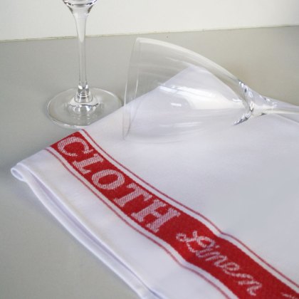 Linen Union Glass Cloth Red Linen Union Glass Cloth Red