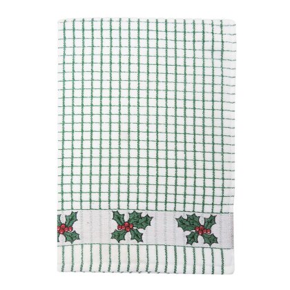 Poli-Dri Holly Jaquard Tea Towel Green Poli-Dri Holly Jaquard Tea Towel Green