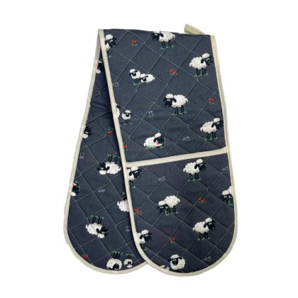 Fluffy Flock Double Oven Glove Grey Fluffy Flock Double Oven Glove Grey