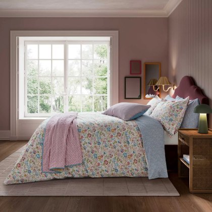 Land & Shore Meadowsweet Reversible Duvet Cover Set Pink & Blue (Multiple Sizes)