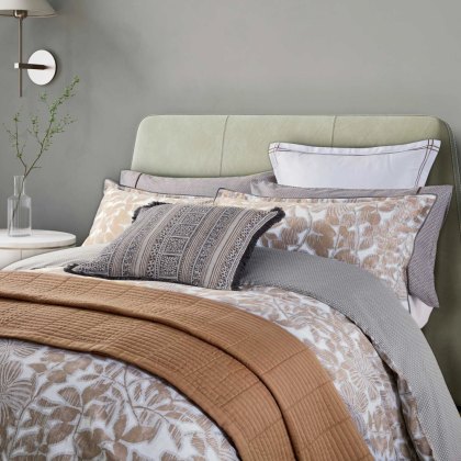 Zenda Reversible Duvet Cover Set Charcoal & Tan (Multiple Sizes)