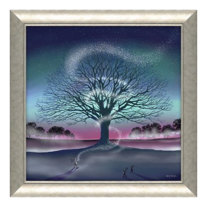 Dreamtime 82cm x 82cm Picture By Catherine J Stephenson Silver Frame Dreamtime 82cm x 82cm Picture By Catherine J Stephenson Silver Frame