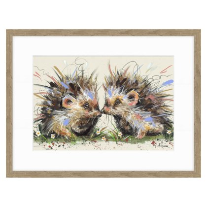 Hedgehugs 42cm x 32cm Picture By Ashley Saunders Beige Frame Hedgehugs 42cm x 32cm Picture By Ashley Saunders Beige Frame
