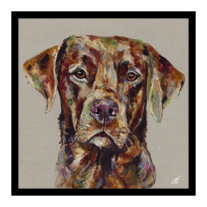 Red Fox Lab Large 74.5cm x 74.5cm Picture By Louise Luton Balck Frame Red Fox Lab Large 74.5cm x 74.5cm Picture By Louise Luton Balck Frame