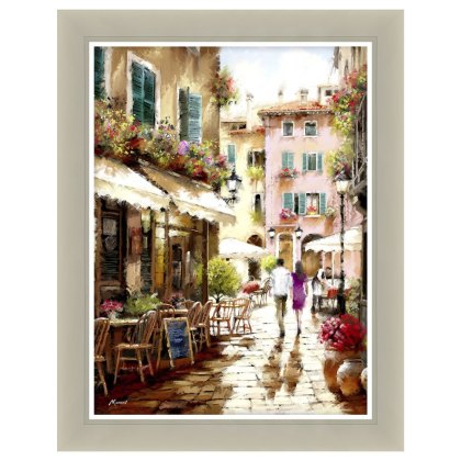 Side Street Stroll 73cm x 93cm Picture By The Macneil Studio Beige Frame Side Street Stroll 73cm x 93cm Picture By The Macneil Studio Beige Frame