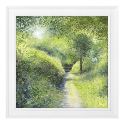Over The Stile Small 59cm x 59cm Picture By Heather Howe White Frame Over The Stile Small 59cm x 59cm Picture By Heather Howe White Frame