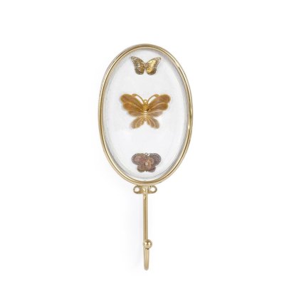 Floral/Butterfly Wall Hangings Glass (Set Of 2)