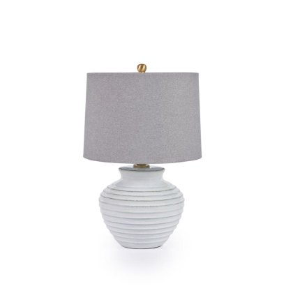 Jonar Table Lamp White Base With Grey Shade Jonar Table Lamp White Base With Grey Shade