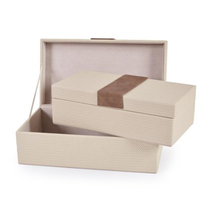 Andrea Decorative Box Cream (Set Of 2) Andrea Decorative Box Cream (Set Of 2)