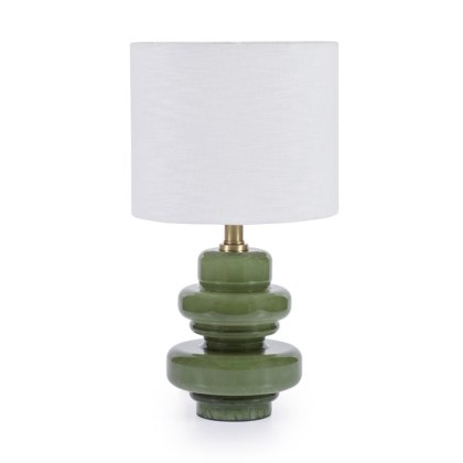 Safio Table Lamp Green Base With White Shade (Set Of 2) Safio Table Lamp Green Base With White Shade (Set Of 2)