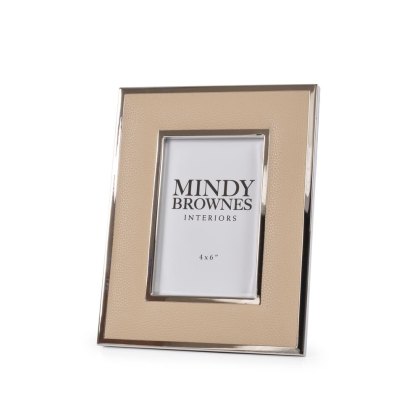 Taria Photo Frame Leatherette Cream (Multiple Sizes)