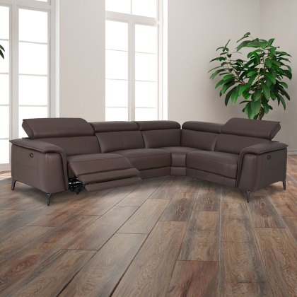 Davos Modular Electric Reclining 3 Seater Sofa Arm LHF With USB Port Leather Category 20 BX/NW