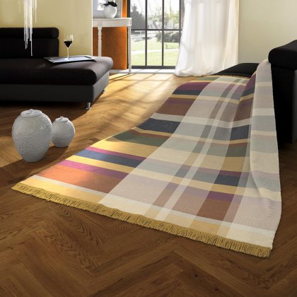 Panel Check Throw 140cm x 180cm Multicoloured