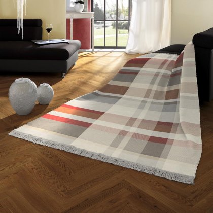 Panel Check Throw 140cm x 180cm Red