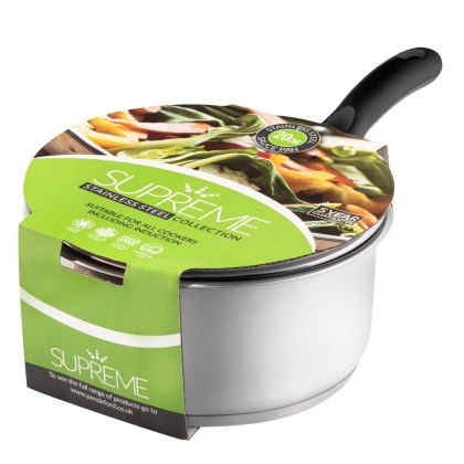Supreme Stainless Steel Saucepan & Lid 20cm