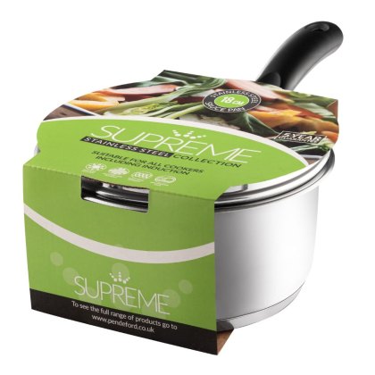 Supreme Stainless Steel Saucepan & Lid 18cm