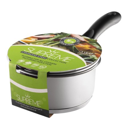 Supreme Stainless Steel Saucepan & Lid 16cm
