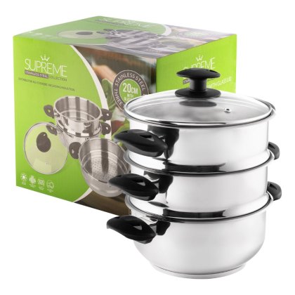 Supreme Stainless Steel 3 Tier Steamer 20cm