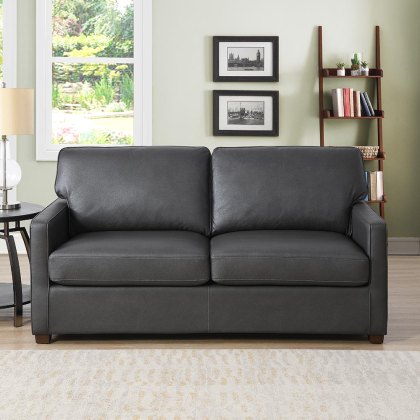 Lindau 2 Seater Sofa Bed Faux Leather Grey