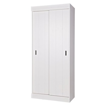 Row Cabinet Shelving Unit With Sliding Doors White