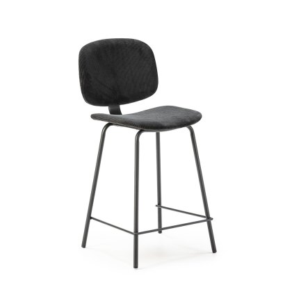Anna Low Bar Stool Fabric Black Anna Low Bar Stool Fabric Black