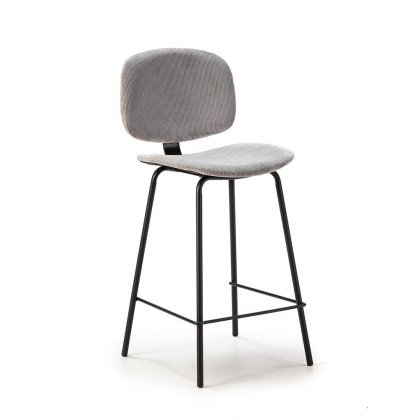 Anna Low Bar Stool Fabric Grey Anna Low Bar Stool Fabric Grey