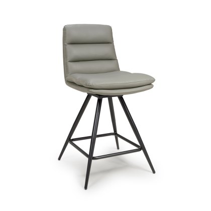 Nobo Swivel Low Bar Stool Faux Leather Truffle Nobo Swivel Low Bar Stool Faux Leather Truffle