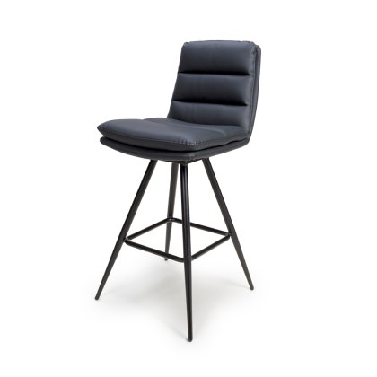 Nobo Swivel High Bar Stool Faux Leather Black Nobo Swivel High Bar Stool Faux Leather Black