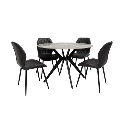 Yass 4 Person Dining Table Grey Stone