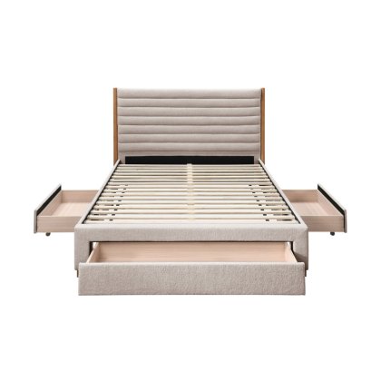 Arabella Bedstead Fabric with Storage Grey (Multiple Sizes)