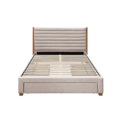 Arabella Bedstead Fabric with Storage Grey (Multiple Sizes)