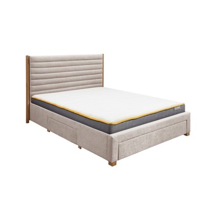 Arabella Bedstead Fabric with Storage Grey (Multiple Sizes)