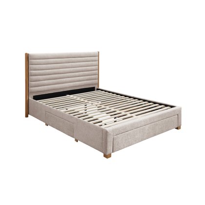 Arabella Bedstead Fabric with Storage Cream (Multiple Sizes) Arabella Bedstead Fabric with Storage Cream (Multiple Sizes)