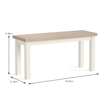 York 2 Person Dining Bench Coconut White