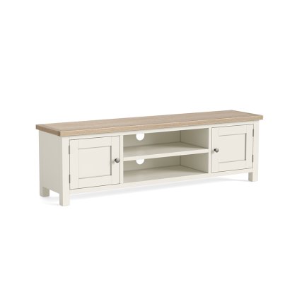 York 2 Door + 2 Shelf Extra Large TV / Entertainment Unit Coconut White York 2 Door + 2 Shelf Extra Large TV / Entertainment Unit Coconut White