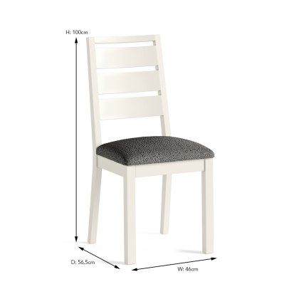 York Dining Chair Coconut White With Fabric Seat Pad (Multiple Colours)