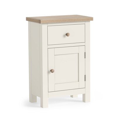York 1 Drawer + 1 Door Telephone Cupboard Coconut White