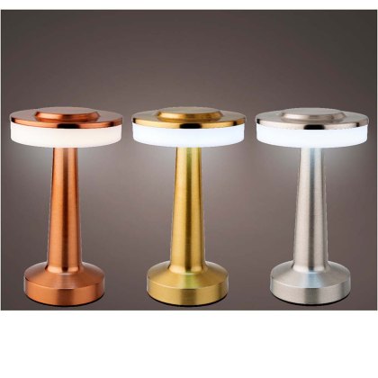 LED Table Light Warm White Gold, Silver or Copper 19.5cm (Choice of 3)