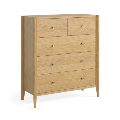 Nice 3 + 2 Drawer Chest of Drawers Natural Oak