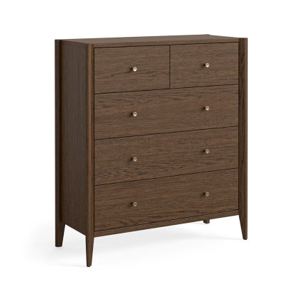 Nice 3 + 2 Drawer Chest of Drawers Dark Oak